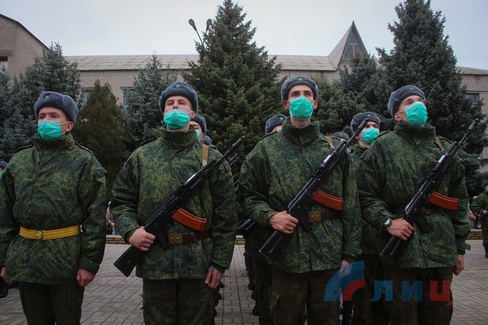 Принятие присяги на верность Республике призывниками Народной милиции ЛНР, Луганск, 4 ноября 2021 года