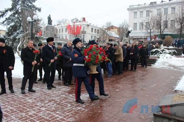 Митинг и парад военнослужащих Народной милиции в честь 75-й годовщины освобождения Луганска, 14 февраля 2018 года
