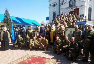 Свыше ста казаков бригады "Терек" приведены к присяге в Луганском храме Александра Невского