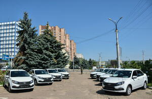 Вручение ключей от новых автомобилей представителям ФСИН по ЛНР, Луганск, 27 июля 2023 года