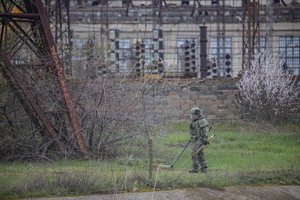 Russian combat engineers destroy UXO at Schastye power plant, April 13, 2022