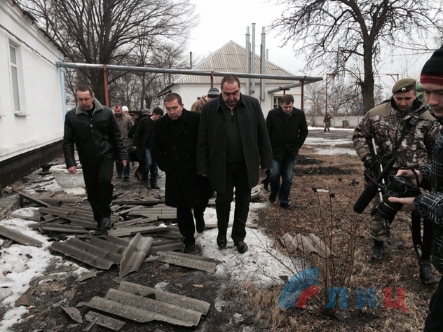 Глава ЛНР посетил поселок Чернухино, 26 февраля