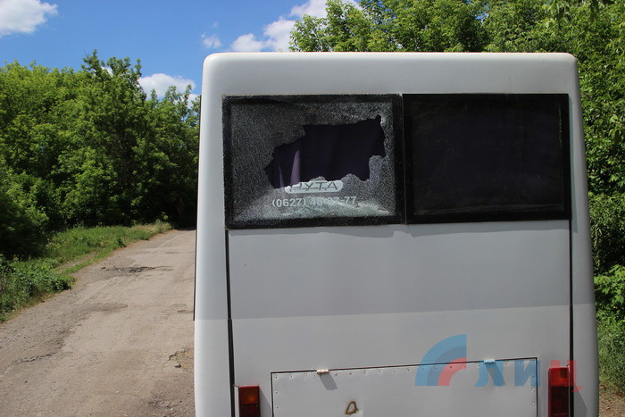 Последствия обстрела поселка Голубовский Кировского горсовета, 7 июня 2018 года