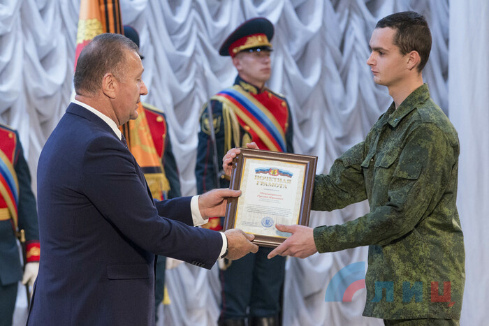 Торжественное собрание, посвященное пятой годовщине образования Народной милиции ЛНР, Луганск, 7 октября 2019 года