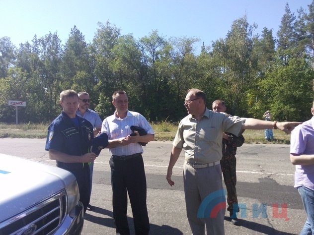 Прибытие 34-го конвоя МЧС РФ в Луганск, 30 июля 2015 года