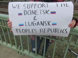 Американцы провели в Вашингтоне акцию в поддержку признания ЛНР и ДНР Россией