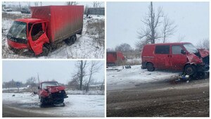Женщина погибла в результате столкновения микроавтобуса с грузовиком под Александровкой