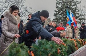 Митинг в честь 34-й годовщины вывода советских войск из Афганистана, Луганск, 15 февраля 2023 года