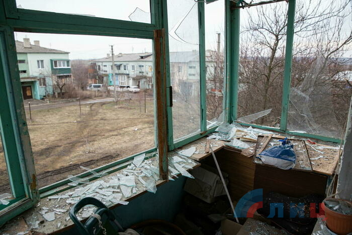 Последствия обстрела села Николаевка со стороны ВСУ, 17 февраля 2022 года