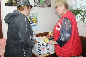 Общество Красного Креста ЛНР передало продукты 100 размещенным в Новопскове беженцам