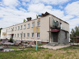 Строители из Астраханской области приступили к восстановлению школы в Кременском районе
