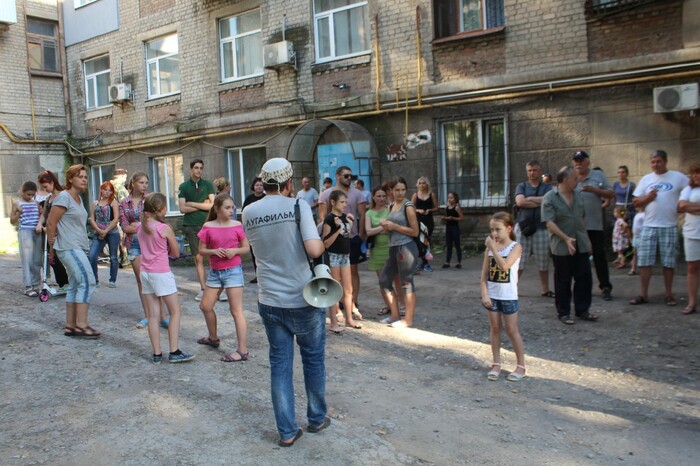 Съемки первого в ЛНР полнометражного художественного фильма "Ополченочка", Луганск, 5 июля 2018 года