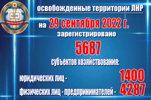 Минюст зарегистрировал в освобожденных районах ЛНР 5 687 субъектов хозяйствования